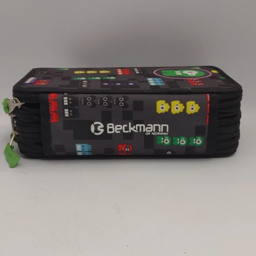 Beckman of Norway Large 3 Section Capacity Pencil Case Multi-Slot Pencil Pouch